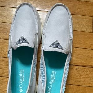 Columbia PFG white shoes